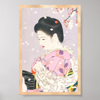 Shimura Tatsumi Five Figures of Modern Beauties Poster