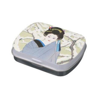 Shimura Tatsumi Two Subjects Japanese Women Snow Jelly Belly Candy Tins