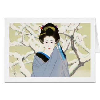 Shimura Tatsumi Two Subjects Japanese Women Snow Card