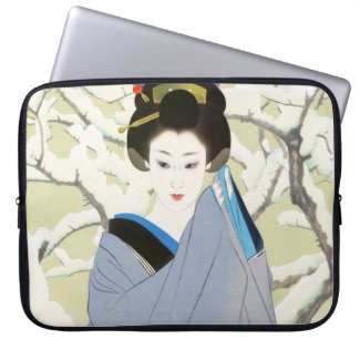Shimura Tatsumi Two Subjects Japanese Women Snow Laptop Sleeve