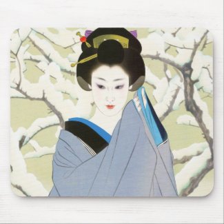 Shimura Tatsumi Two Subjects Japanese Women Snow Mouse Pads