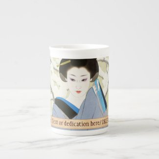 Shimura Tatsumi Two Subjects Japanese Women Snow Bone China Mug