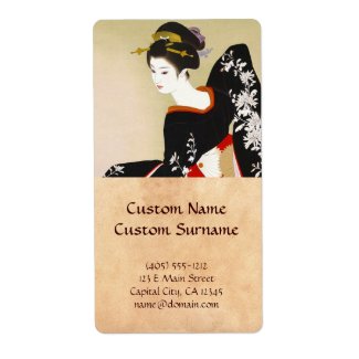 Shimura Tatsumi Two Subjects of Japanese Women Personalized Shipping Label