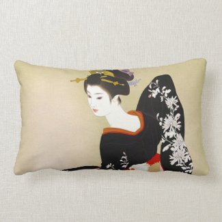 Shimura Tatsumi Two Subjects of Japanese Women Throw Pillows