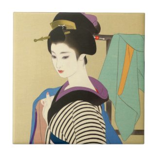 Shimura Tatsumi Two Subjects of Japanese Women Tile