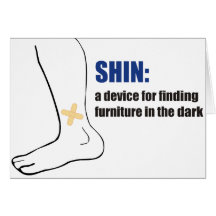 Shin: a device for finding furniture in the dark greeting card