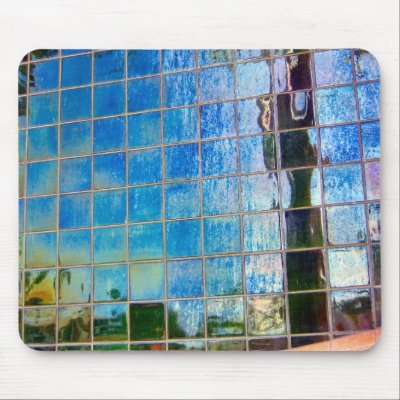 shiney blue tiles mouse mat by DonnaGrayson_Photos