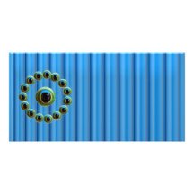 Shining Blue Curtain Rods n Dragons Eye Camera Photo Card