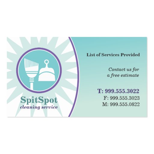 Shining Bright Cleaning Service Business Card