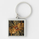 Shining Leaves Fractal Art Keychain