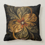Shining Leaves Fractal Art Throw Pillows