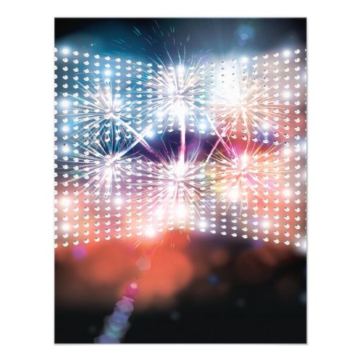 Shining Lights and Fireworks Sweet Sixteen Invite