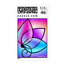 Shining purple flower postage