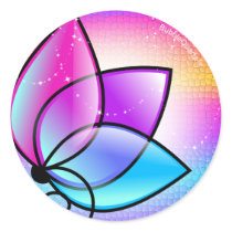 Shining purple flower stickers