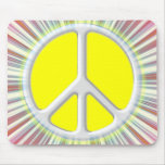 Shining Silvery Symbol of Peace Mouse Pads