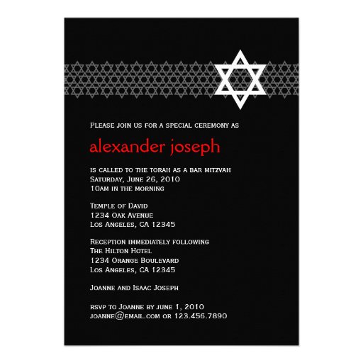 Shining Star Bar Mitzvah Invitation