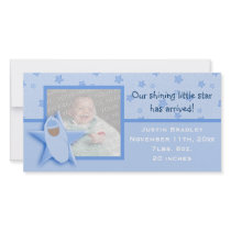 Shining Star Birth Announcement Photo Card - Boy