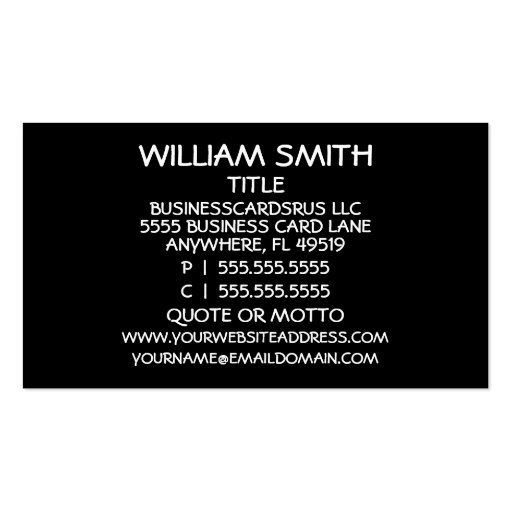 Shining Star Electrician Business Card (back side)
