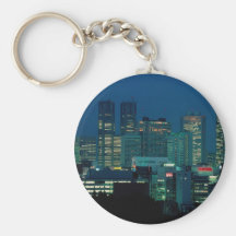 Shinjuku skyline at dusk, Tokyo, Japan Keychains