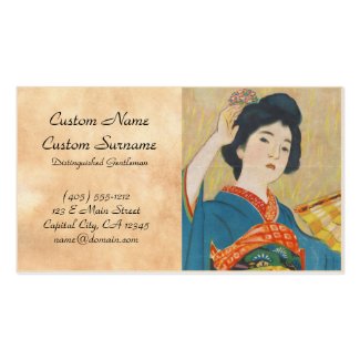 Shinsui Ito Maiko japanese vintage geisha portrait Business Card