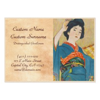 Shinsui Ito Maiko japanese vintage geisha portrait Business Card Templates