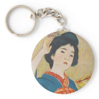 Shinsui Ito Maiko japanese vintage geisha portrait Key Chain