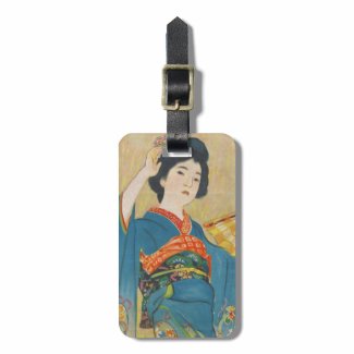 Shinsui Ito Maiko japanese vintage geisha portrait Travel Bag Tag