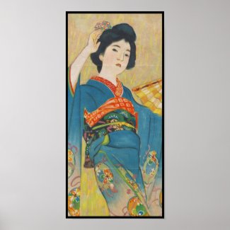 Shinsui Ito Maiko japanese vintage geisha portrait Print