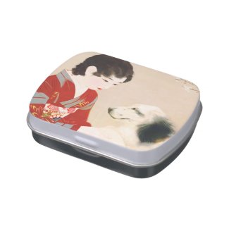 Shinsui Ito Shufu No Tomo Pet Dog japanese lady Jelly Belly Tins