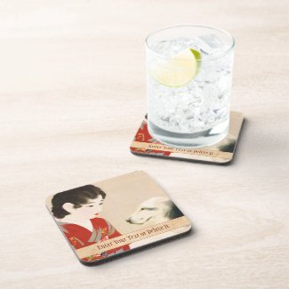 Shinsui Ito Shufu No Tomo Pet Dog japanese lady Beverage Coaster