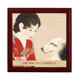 Shinsui Ito Shufu No Tomo Pet Dog japanese lady Keepsake Box