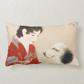 Shinsui Ito Shufu No Tomo Pet Dog japanese lady Pillows