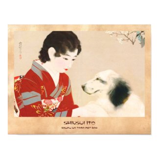 Shinsui Ito Shufu No Tomo Pet Dog japanese lady Posters