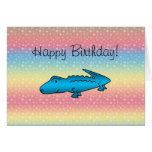 Shiny blue alligator greeting cards