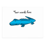Shiny blue alligator postcard