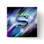 Shiny Blue Burst Superman Logo Buttons