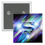Shiny Blue Burst Superman Logo Buttons