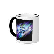 Shiny Blue Burst Superman Logo Coffee Mugs