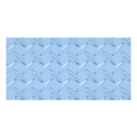 shiny blue diamond plate textured photo cards