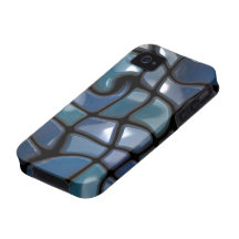 Shiny Blue Distorted Tiles iPhone 4 Cover