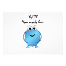 Shiny blue frog custom invitation