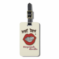 Shiny Braces, Red Lips, Mole, and Thick Eyelashes Bag Tag