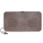 shiny brown leather laptop speaker