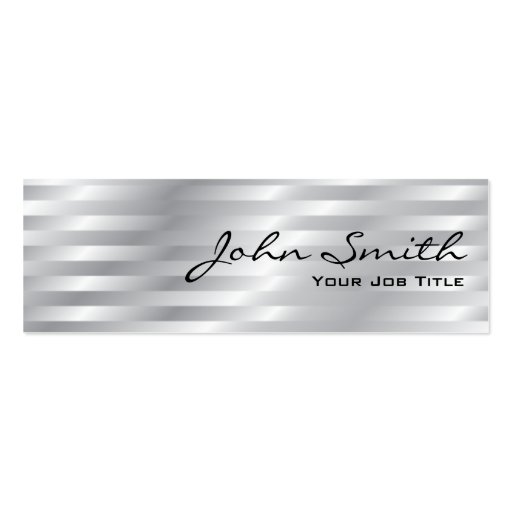 Shiny Chrome Stripes Mini Business Card (front side)