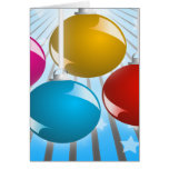 Shiny Colorful Christmas Balls Blank Card
