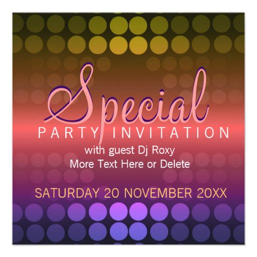 Shiny Disco Dots Special Party Invitation