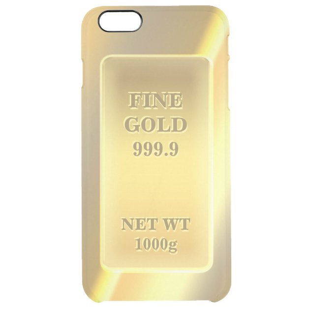 Shiny Fine Gold 999.9 Gold Brick Gold Bar Uncommon Clearlyâ„¢ Deflector iPhone 6 Plus Case