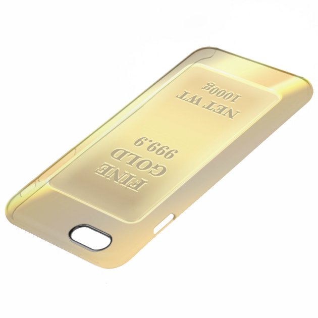Shiny Fine Gold 999.9 Gold Brick Gold Bar Uncommon Clearlyâ„¢ Deflector iPhone 6 Plus Case-3