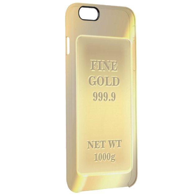Shiny Fine Gold 999.9 Gold Brick Gold Bar Uncommon Clearlyâ„¢ Deflector iPhone 6 Plus Case-2