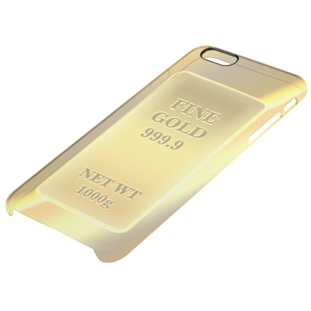 Shiny Fine Gold 999.9 Gold Brick Gold Bar Uncommon Clearlyâ„¢ Deflector iPhone 6 Plus Case-4